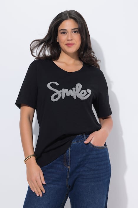 T-Shirt, Smile, Classic, V-Ausschnitt, Halbarm