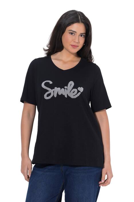 Tričko, SMILE, Classic, výstřih do V, krátké rukávy