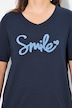 T-shirt, Smile, classic, V-hals, halve mouwen