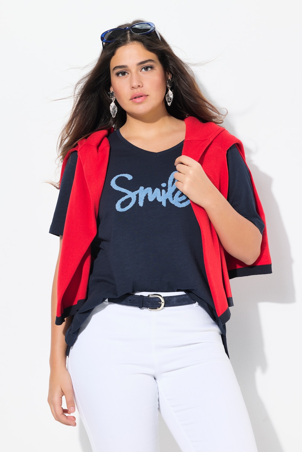 Große Größen T-Shirt, Damen, blau, Größe: 46/48, Baumwolle, Ulla Popken