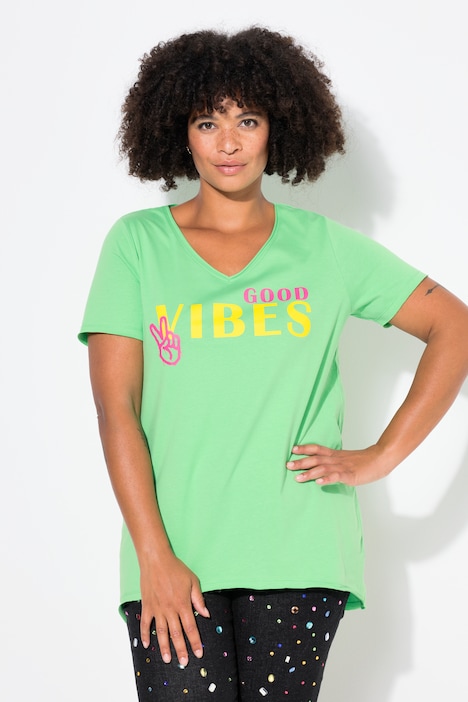 T-Shirt, A-Linie, GOOD VIBES-Motiv