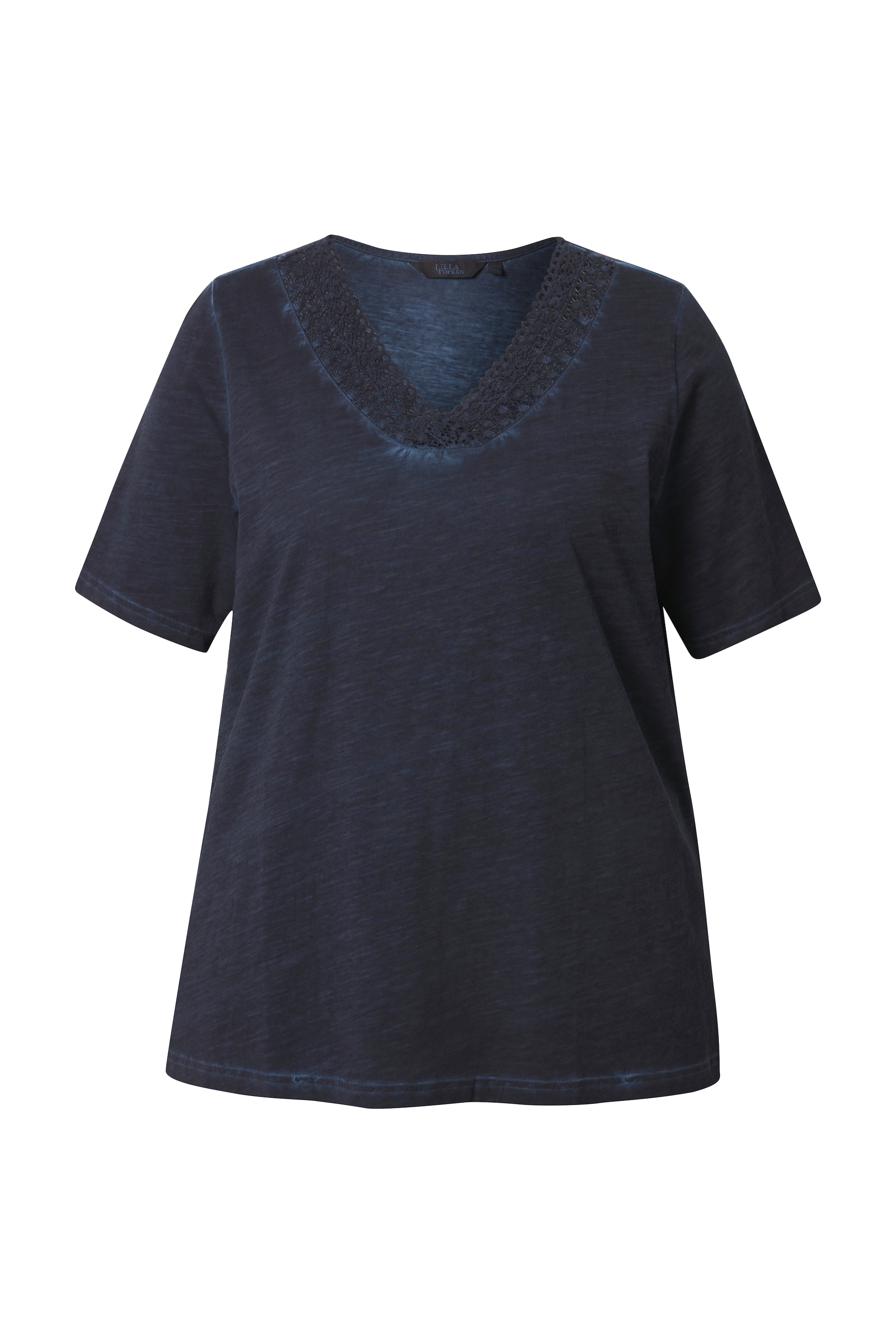 Ulla Popken Damen große Größen T Shirt Spitze Classic V Ausschnitt