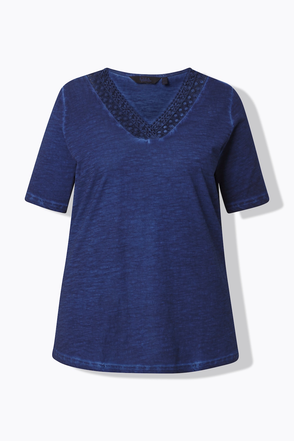 Stora storlekar T-shirt, Dam, blå, storlek: 42/44, Bomull, Ulla Popken