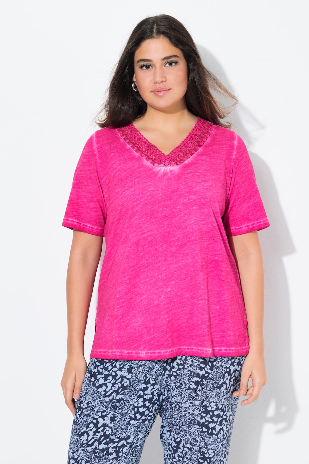 Große Größen T-Shirt, Damen, rosa, Größe: 54/56, Baumwolle, Ulla Popken