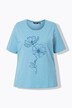 T-shirt classica con fiori, scollo a girocollo e mezze maniche