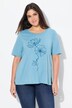 T-shirt classica con fiori, scollo a girocollo e mezze maniche