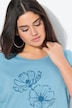 T-shirt classica con fiori, scollo a girocollo e mezze maniche