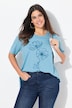 T-shirt classica con fiori, scollo a girocollo e mezze maniche