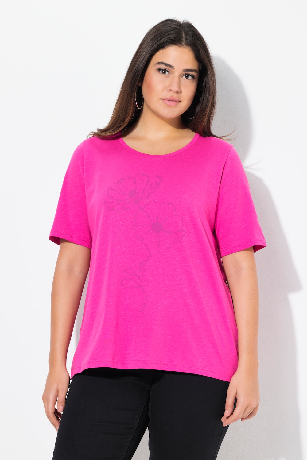 Große Größen T-Shirt, Damen, rosa, Größe: 54/56, Baumwolle, Ulla Popken