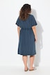 Jersey jurk, A-lijn, tuniek-halslijn, halve mouwen