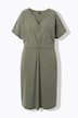 Jerseykleid, A-Linie, Tunika-Ausschnitt, Halbarm