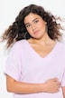 Musselin-Blusenshirt, Oversized, V-Ausschnitt, Halbarm