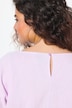 Musselin-Blusenshirt, Oversized, V-Ausschnitt, Halbarm