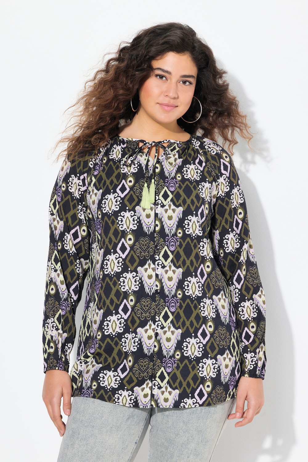 Große Größen Bluse, Damen, blau, Größe: 54/56, Viskose/Synthetische Fasern, Ulla Popken