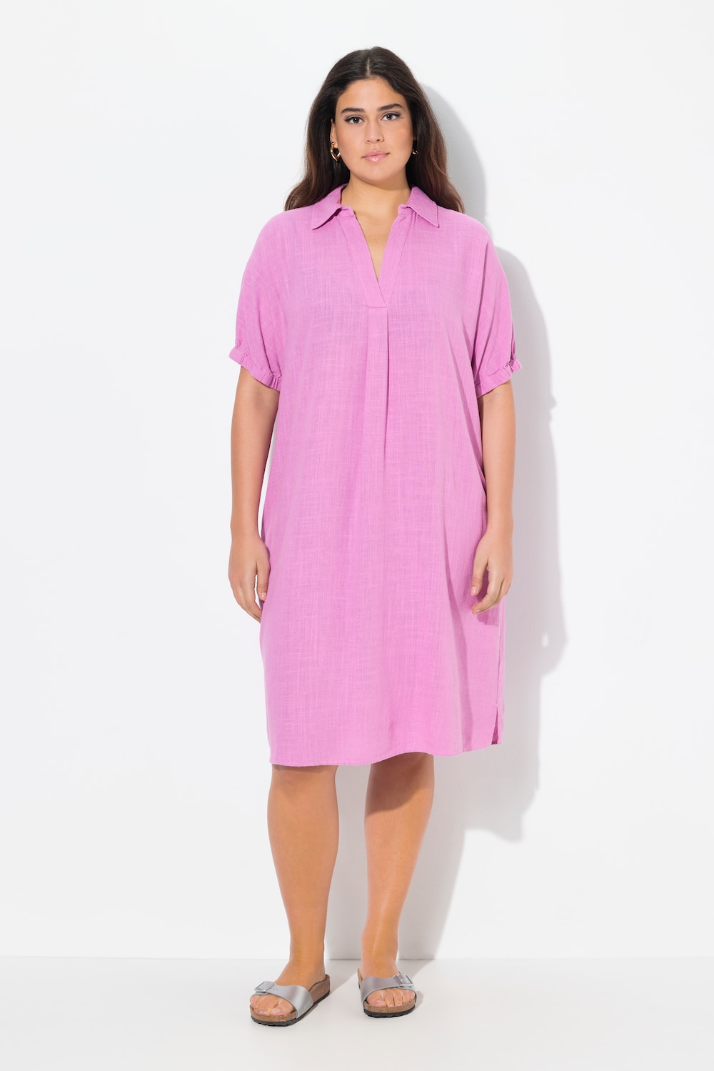 Große Größen Kleid, Damen, rosa, Größe: 58/60, Viskose/Leinen, Ulla Popken