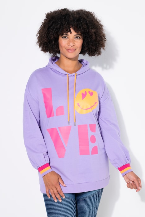 Hoodie, LOVE SMILEY Motiv, Kapuzensweater