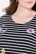 Ringelshirt, Stickerei, Oversized, Rundhals, 3/4-Arm