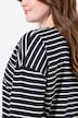 Ringelshirt, Stickerei, Oversized, Rundhals, 3/4-Arm