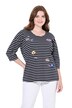 Pruhované tričko,výšivka, oversize, kulatý výstřih, 3/4 rukávy