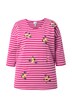 Pruhované tričko,výšivka, oversize, kulatý výstřih, 3/4 rukávy