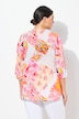Smockbluse, patchprint, A-form, rund hals, 3/4-ærmer