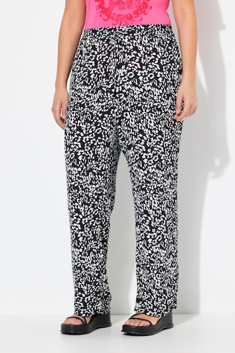 Leopard Print Elastic Waist Pants