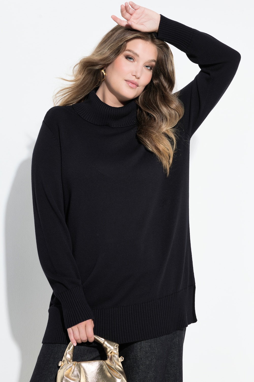 Pullover, A-Linie, Rollkragen