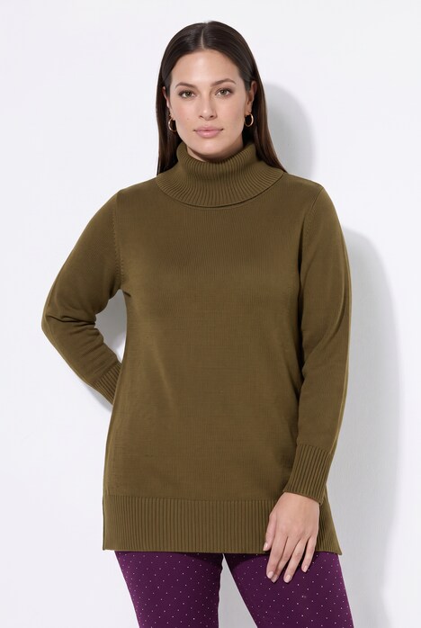 Pullover, A-Linie, Rollkragen