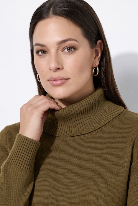 Pullover, A-Linie, Rollkragen