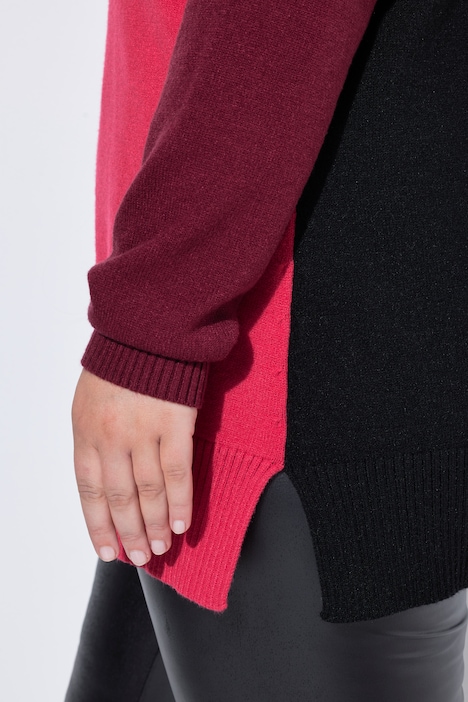 Pullover, oversized, Stehkragen, Colorblocking