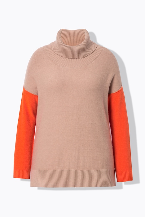 Pullover, oversized, Stehkragen, Colorblocking