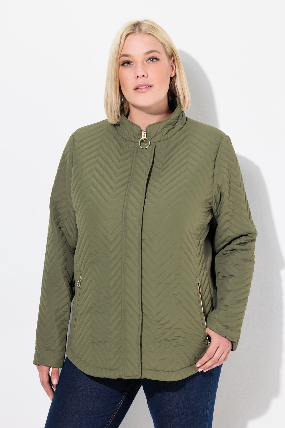 Große Größen Steppjacke, Damen, grün, Größe: 42/44, Polyester, Ulla Popken