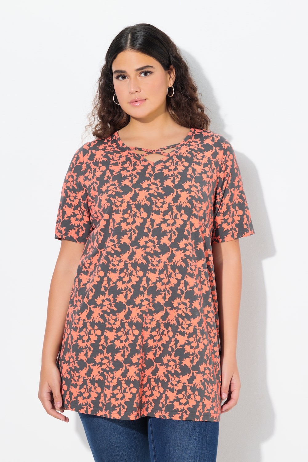 Große Größen T-Shirt, Damen, grau, Größe: 42/44, Baumwolle, Ulla Popken