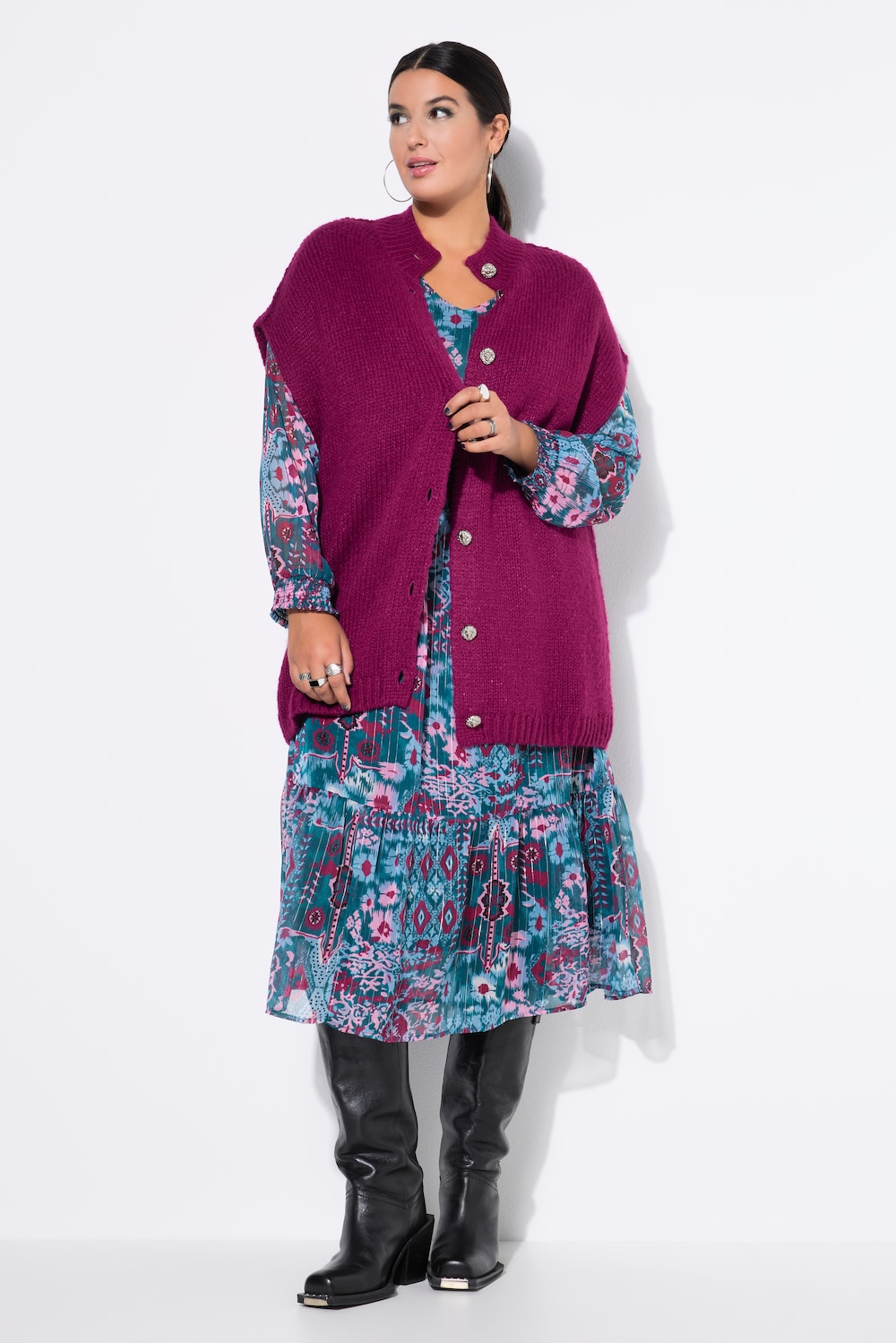 Große Größen Strickweste, Damen, rot, Größe: 58/60, Synthetische Fasern/Wolle, Studio Untold