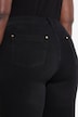 Jeans Mandy, zwart denim, rechte pijpen, elastische tailleband