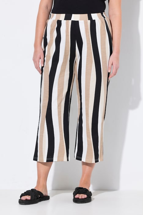 Eco Cotton Striped Wide Leg Culottes