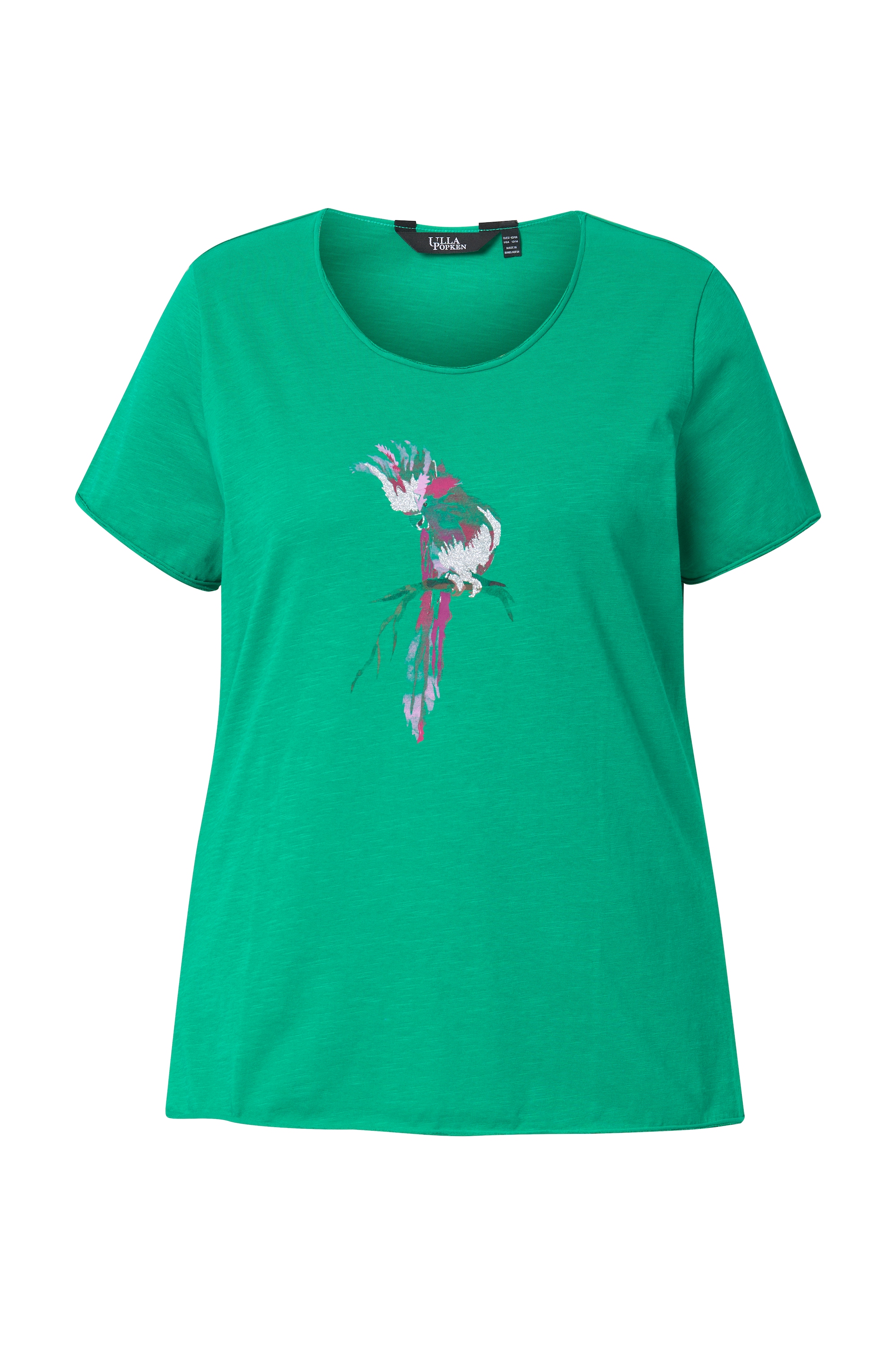 Ulla Popken Damen große Größen T Shirt Papagei Classic Rundhals Halbarm 837510