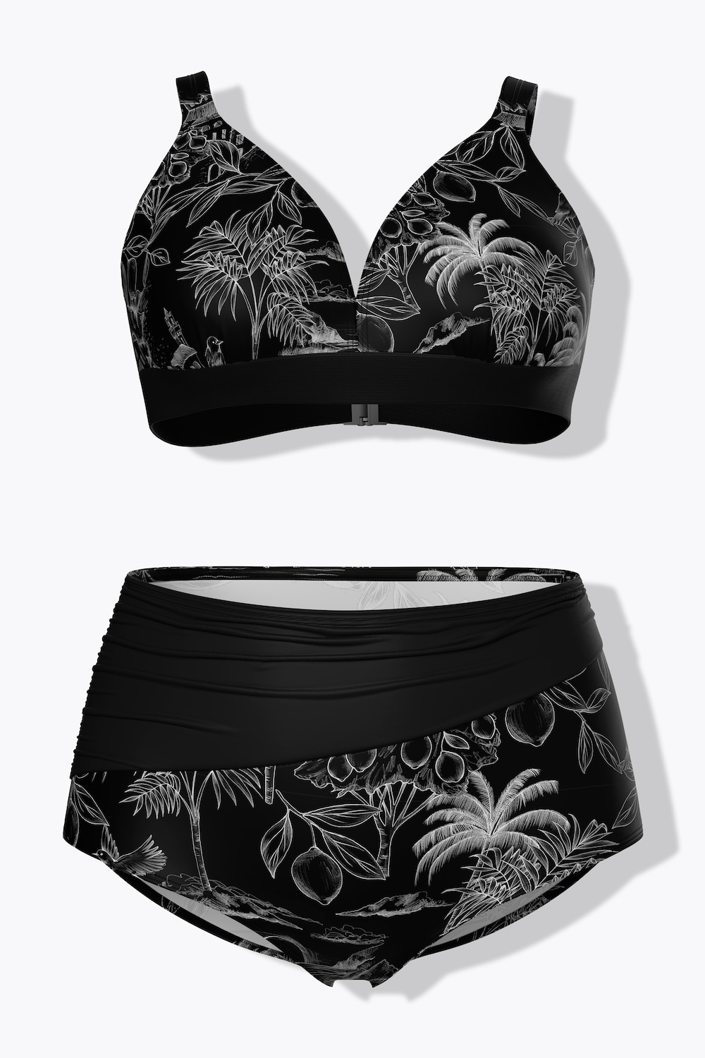 Bikini, Palmen, ohne Softcups, Träger verstellbar, recycelt