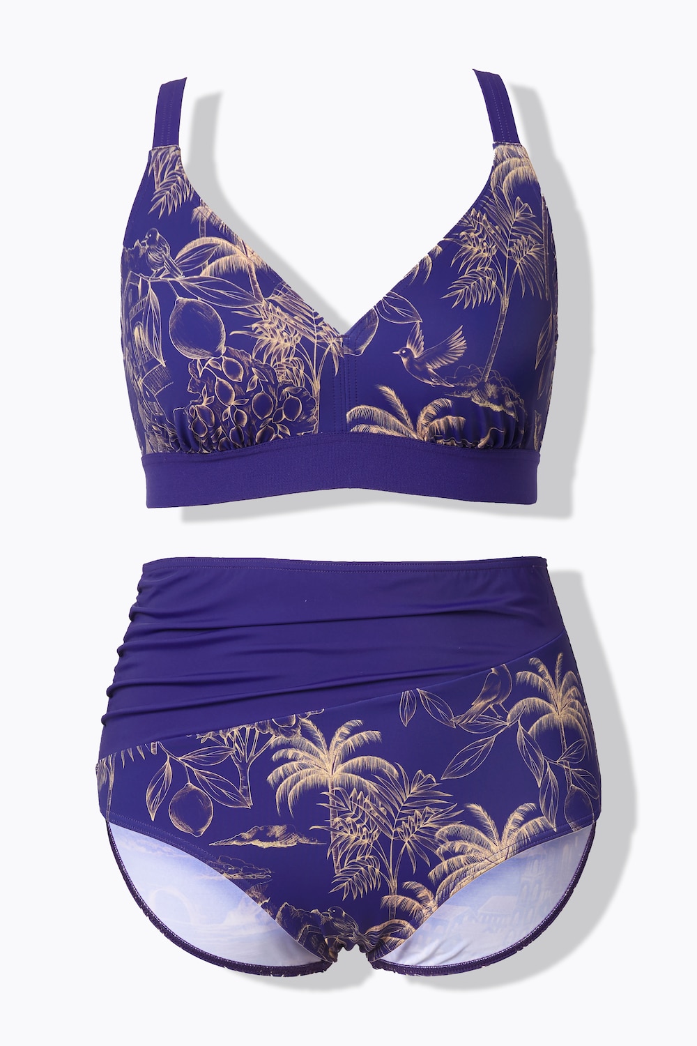 Stora storlekar Bikini, Dam, blå, storlek: 50, Polyester/Elastan, Ulla Popken