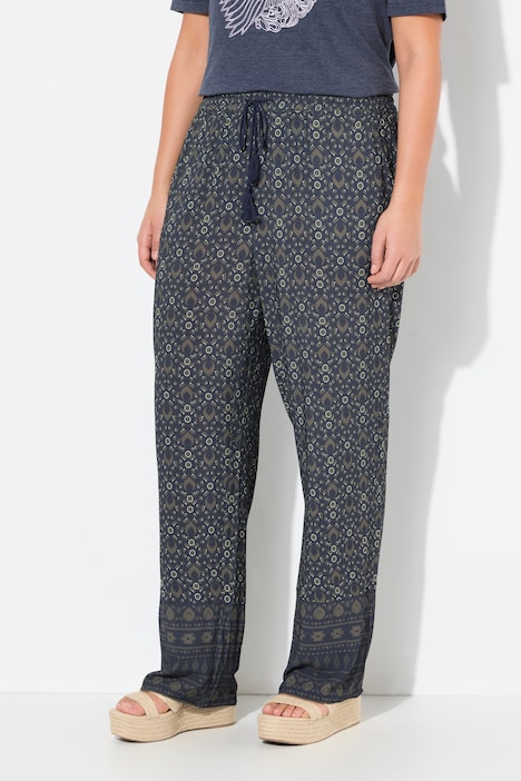 Geometric Print Elastic Waist Pants