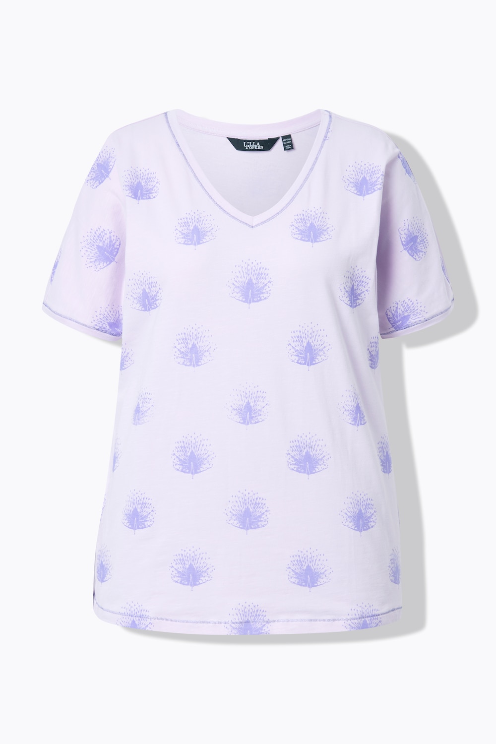 Stora storlekar T-shirt, Dam, lila, storlek: 58/60, Bomull, Ulla Popken