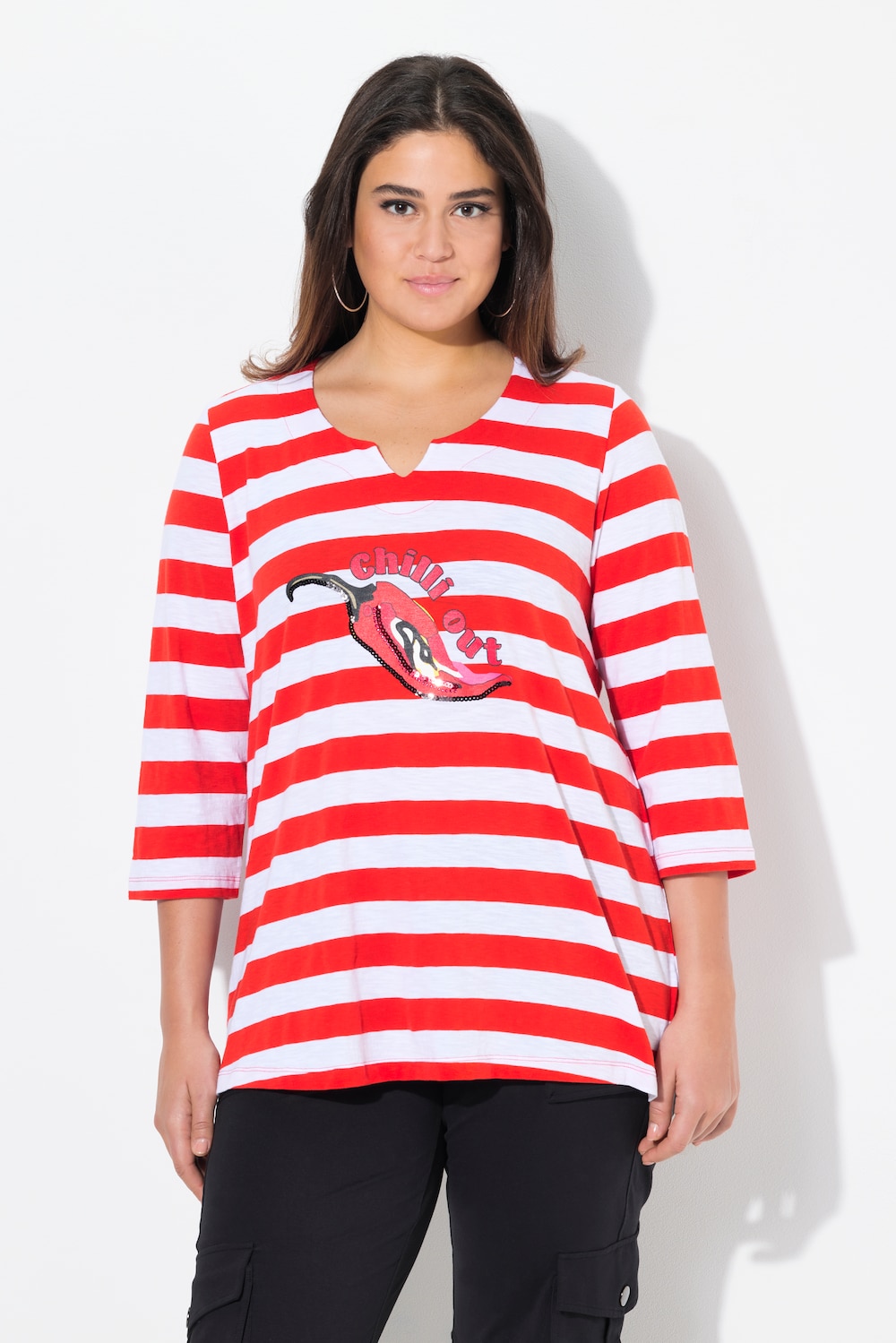 Große Größen Shirt, Damen, rot, Größe: 50/52, Baumwolle, Ulla Popken