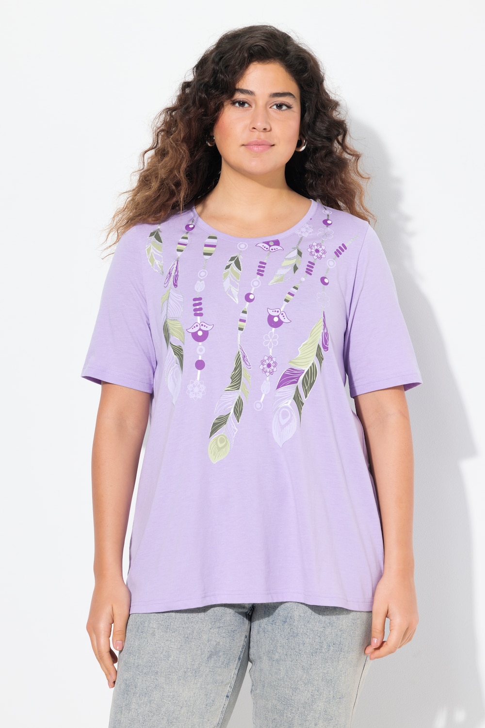 Große Größen T-Shirt, Damen, lila, Größe: 54/56, Baumwolle/Polyester, Ulla Popken