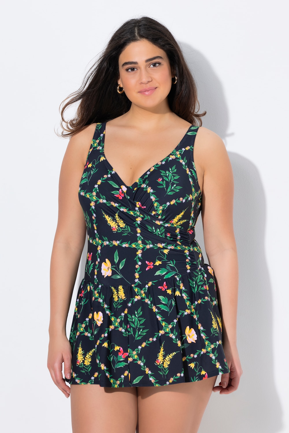 Große Größen Badekleid, Damen, schwarz, Größe: 42, Synthetische Fasern/Elasthan, Ulla Popken