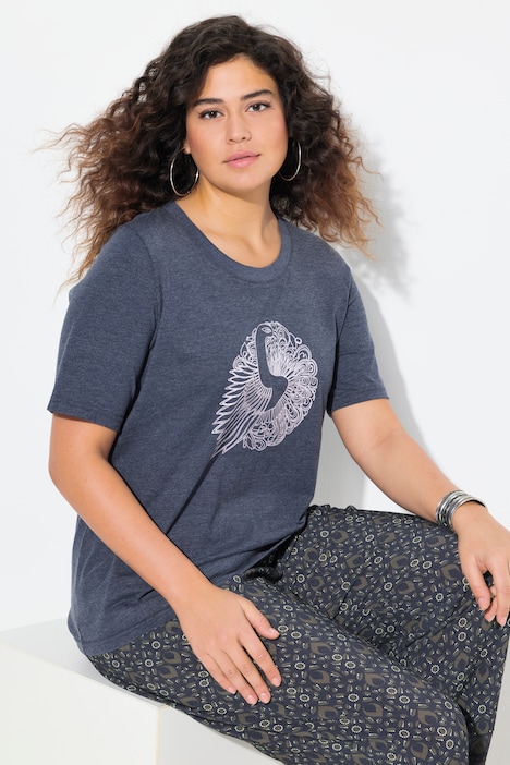 T-shirt classica con animali, scollo a girocollo e mezze maniche