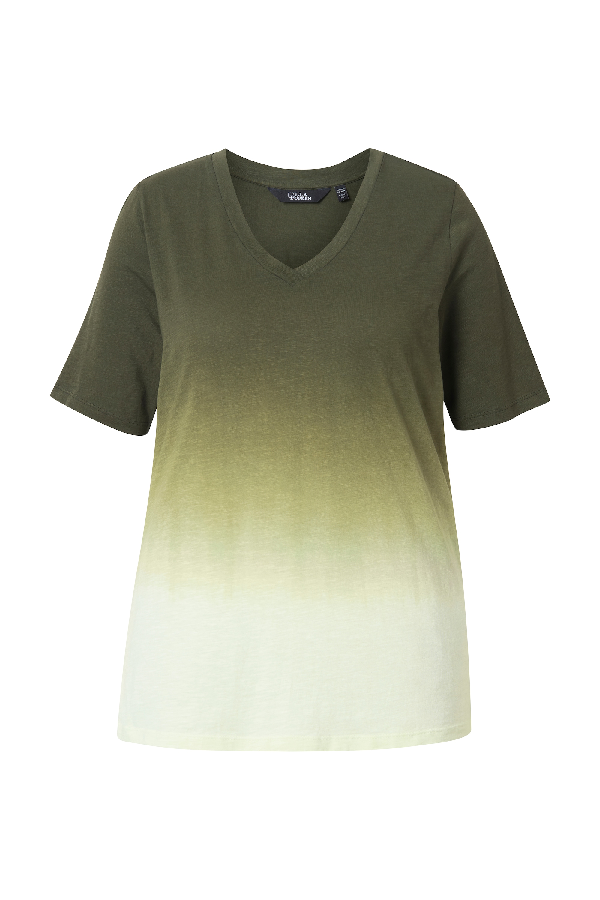 Ulla Popken Damen große Größen T Shirt Farbverlauf Classic V Ausschnitt