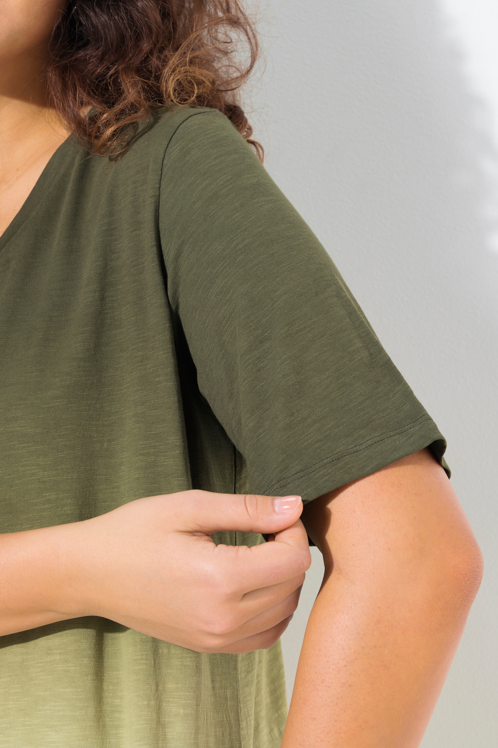 Ulla Popken Damen große Größen T Shirt Farbverlauf Classic V Ausschnitt