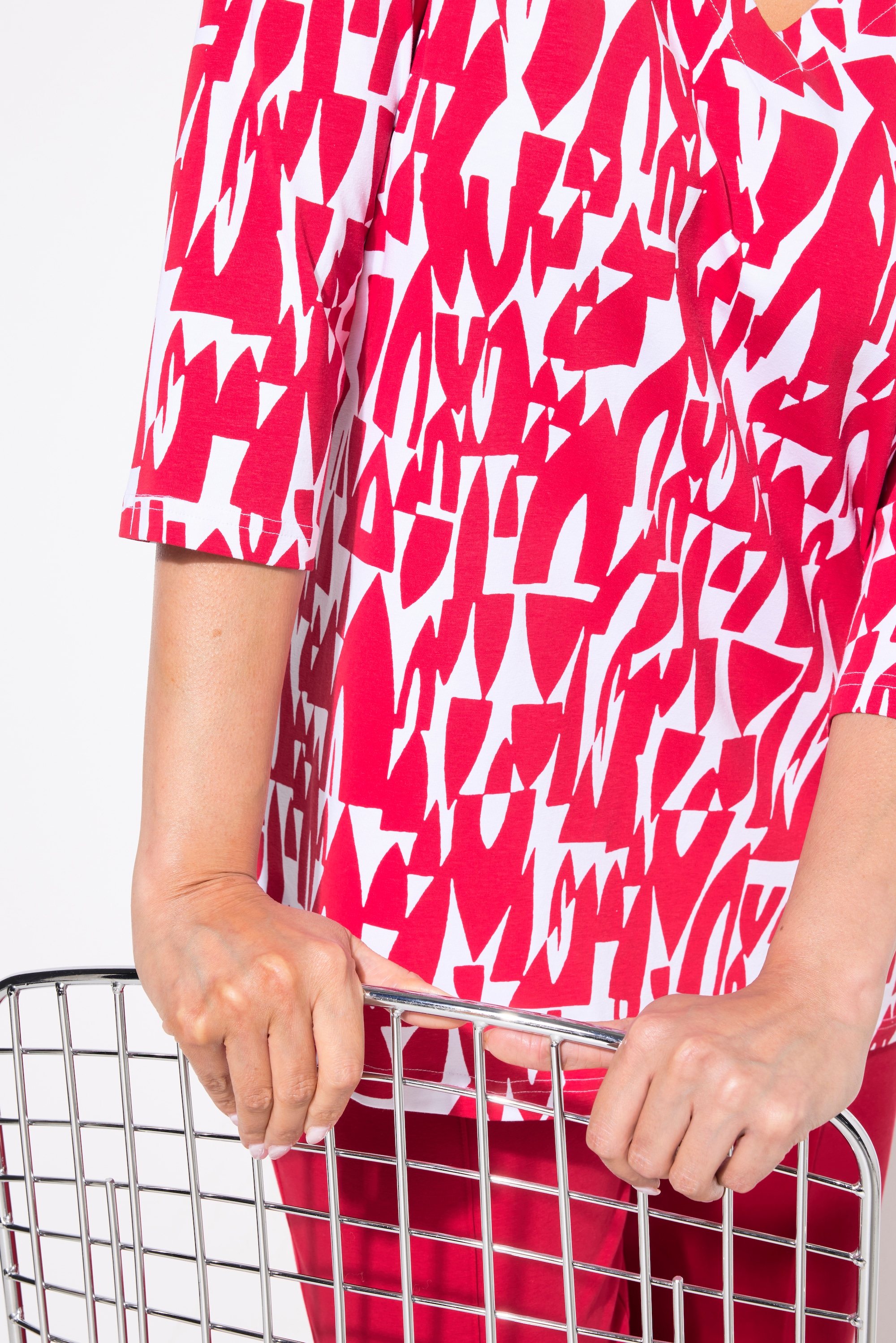 Ulla Popken Damen große Größen Shirt Boote A Linie Herzausschnitt 3 4 Arm 837573