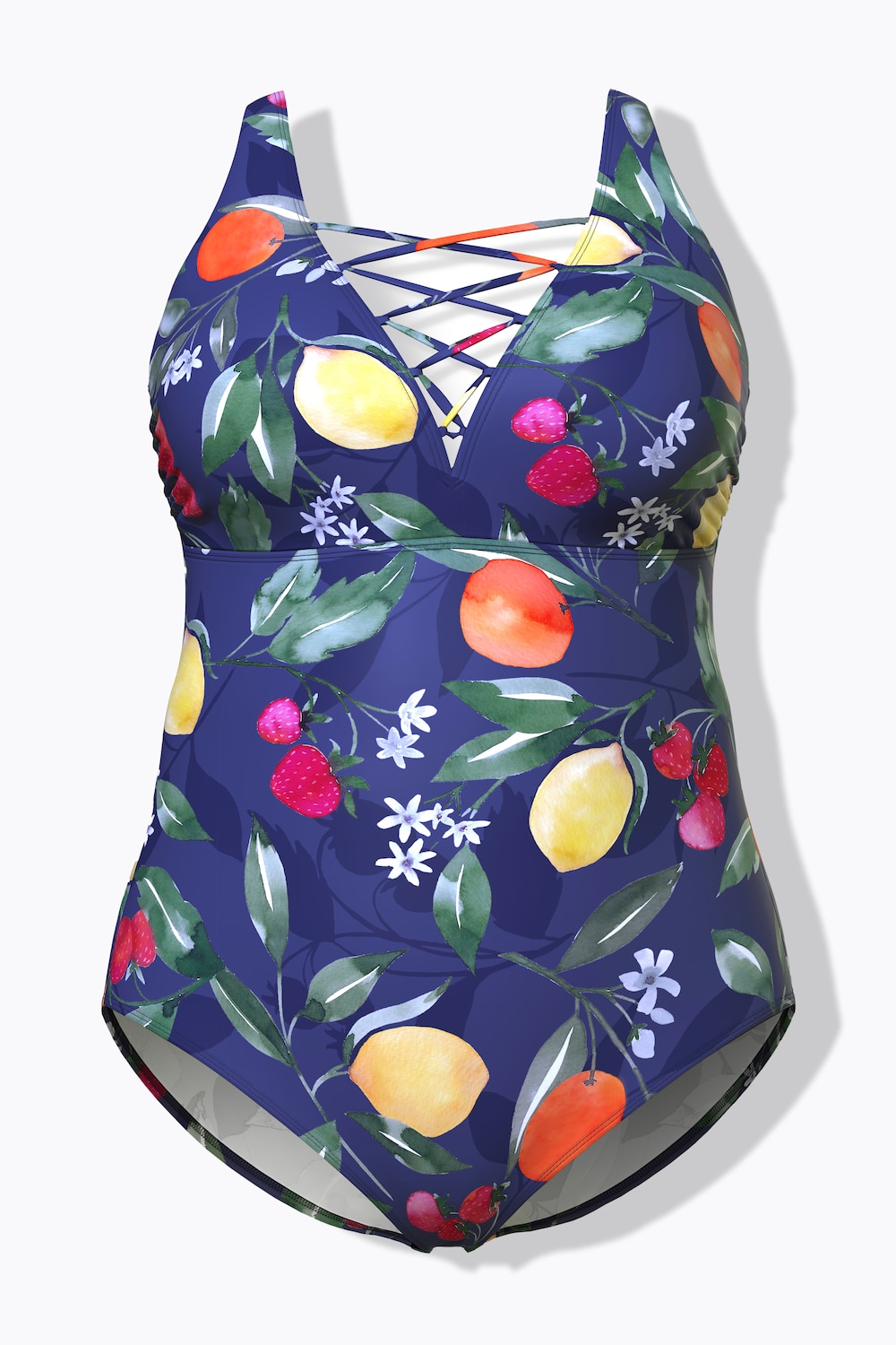 Stora storlekar Baddräkt, Dam, blå, storlek: 48, Polyester/Elastan, Ulla Popken