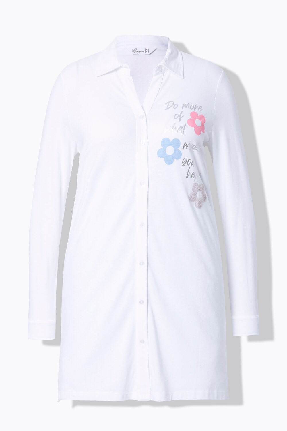 Stora storlekar Jerseyblus, Dam, vit, storlek: 54, Syntetfibrer/Bomull, Mia Moda